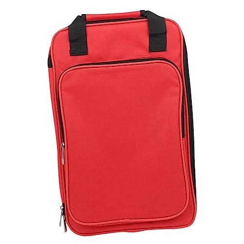 Hemoton Drumstick Holder Bag Organize Your Drums Mallets Large Storage Pouch Red