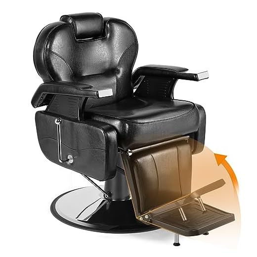 Artist hand Black All Purpose Hydraulic Recline Barber Chair Salon Beauty Styling Chair for Beauty Shop