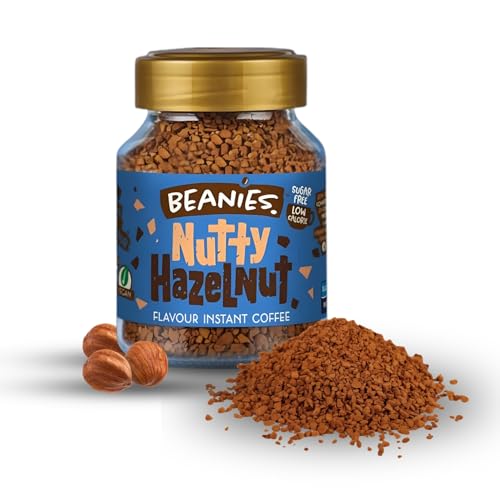 Image of Beanies Nutty Hazelnut Flavoured Instant Coffee | 50g | Freeze Dried Coffee with Rich Hazelnut