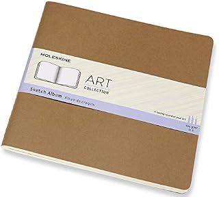 Moleskine 19 x 19 cm Art Cahier Sketch Album Sketchbook, Paper for Pencils, Charcoal, Fountain Pens and Markers Square Size Soft Cover, Colour Kraft Brown, 88 Pages