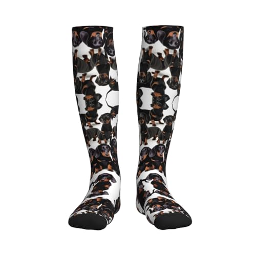 HJLUUFT Dachshund Weiner Haustier Kompressionssocken für Männer und Frauen - Feuchtigkeitstransportsocken, Diabetiker und Neuropathie Socken