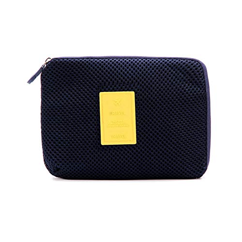 Preisvergleich Produktbild jingyuu 1 Stück Navy blau Reißverschluss Handtasche Polyester Kosmetische Kosmetiktasche Aufbewahrungstasche Schlüssel Aufbewahrungstasche Mäppchen für Frauen 16 * 13cm
