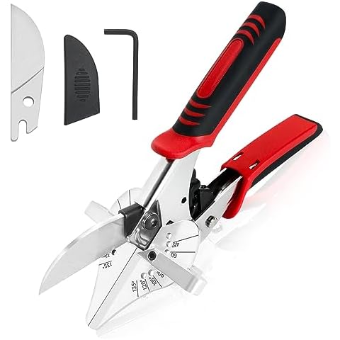 GARTOL Ratchet Miter Shears for Angular Cutting Molding Crafting,Adjust 45-135 Degree Multi-Angle Cutter for Soft Wood, PVC, MDF (HD-3100 US, Classic, 1, HD-3100 US) Cover