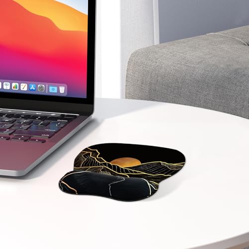 Image of EooCoo Ergonomic Mouse Pad with Wrist Support, Mousepad with Memory Foam Wrist Rest and Non-Slip Base for Computer, Cafe, Home & Office, 9.64 x 8.26 in Office Desk Accessories