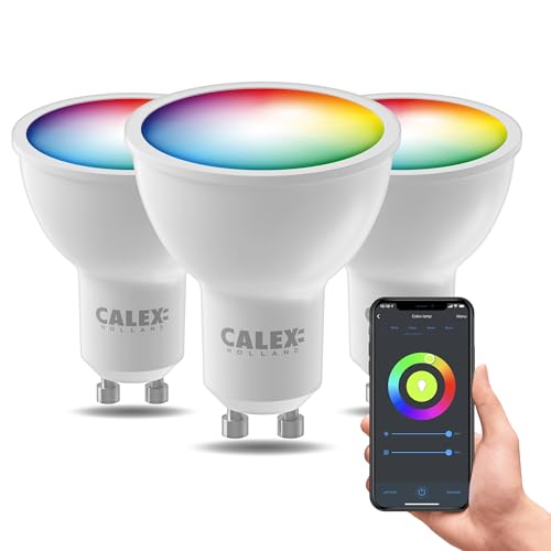 CALEX focos LED inteligentes, GU10 PAR16, con luz de fría a, regulables, control por aplicación y voz, pack de 3