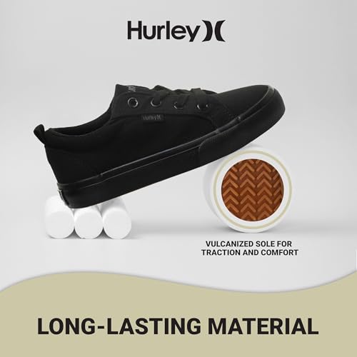 Hurley Finn Kids Lace Up Canvas Sneakers – Low Cut Skateboarding Shoes for Kids, Sports Shoes for Boys and Girls4