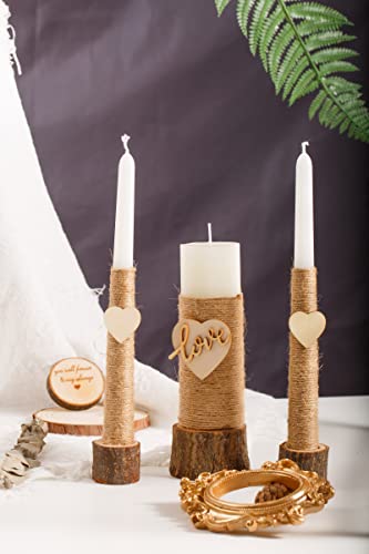 image for LIKEYO Unity Candles for Wedding Ceremony Set - Wedding Candles, Rusti
