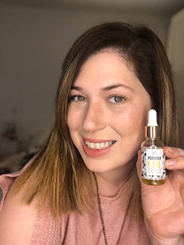 Organic Jojoba Oil Face Serum, Anti Aging Serum, Wrinkle Reduction, ​Vitamin E, Skincare Facial Serum Reduces Dry Skin, Acne Scars, Pimples, Rosacea, Eczema Psoriasis, Seborrheic Dermatitis #TOP5