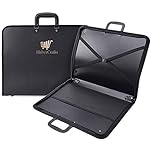 Habercrafts A3 Portfolio Case Art Folder Artist Presentation Carry Case Art Portfolio Carrying Strap Water Resistant Vinyl Storage Pocket Protection Zip Sketch Bag 46cm x 35cm x 3.8cm Deep
