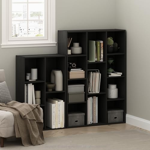 image for Furinno LUDER Book Shelf, 11-Cube Bookshelf, Reversible Bookcase, 9.4