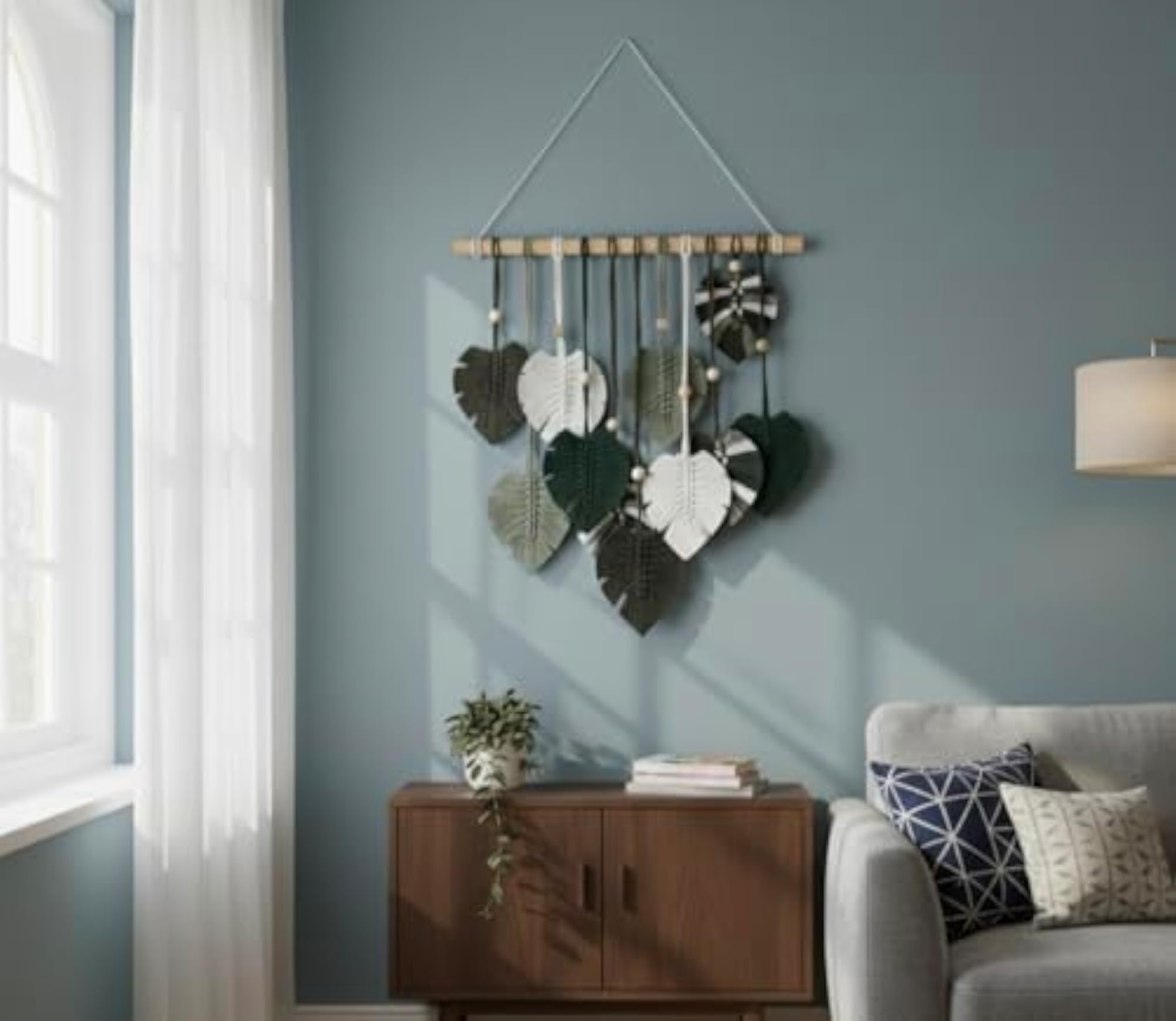 Handmade Macrame Monstera Leaves Wall Hanging, Boho Decor