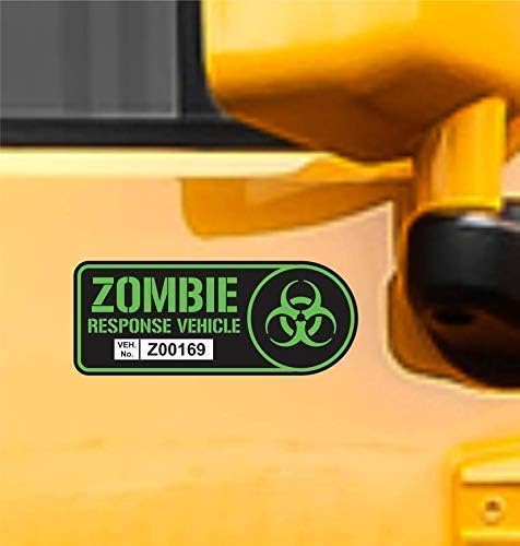 Zombie Response Vehicle Sticker Set Vinyl Decal Black & Lime Green Car Truck SUV Decal Badge Halloween - Image 3