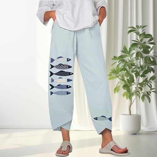 Fashion Japanese Artists Personalized Linen Pants Women's Khaki Pants Summer Loose with Pockets Wide-Leg Pants2