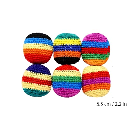 FQZWONG Footbags Sacks, 2026 Novelty Hand-Made Knitted Foot Bag Sack, Fun Crochet Footbag for Adults Outdoor Game No-Bust Stitching for Hard Kicking Symmetry for Balance Tricks and Stalling C-6PC