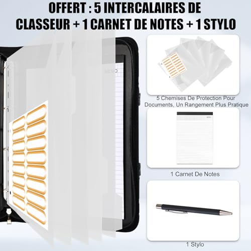 Padfolio A4 chic et trieur de documents pour cadres et professionnels - 2