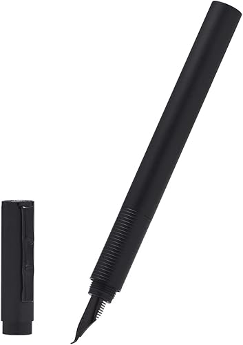 Vista 25 de Hongdian - Pluma estilográfica de bosque azul oscuro, punta extrafina, 0.015 in, hermosa textura de árbol, excelente pluma de escritura de metal