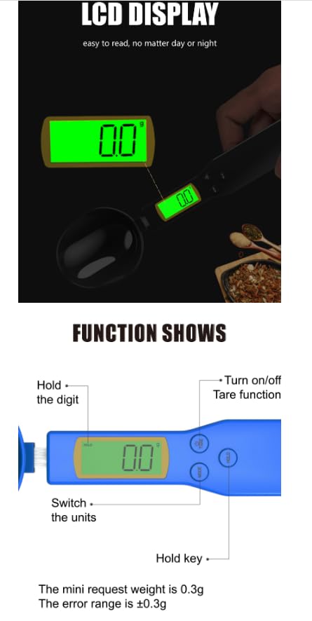 500g/0.1g High Precision Home Kitchen Plastic Scale Electronic Weighing Food Scale Spoon Digital Kitchen Scale