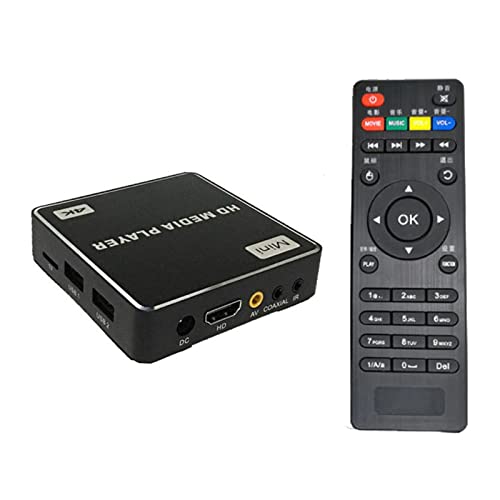 ZXNQ Media Player HDMI 4k, Lecteur Numérique Multimédia Boîtier Mini HD TV USB HDMI/AV PPT PDF avec télécommande