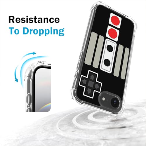 Gifun Hard PC Bumper Shockproof Clear Soft Slim Design Pattern Case for iPhone 16e 6.1in 2025 - Retro Arcade Game by Gifun - Image 2