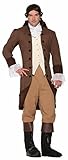 Rubies Men's Colonial Gentleman Patriotic Costume, Brown, Standard for Themed Parties and Halloween