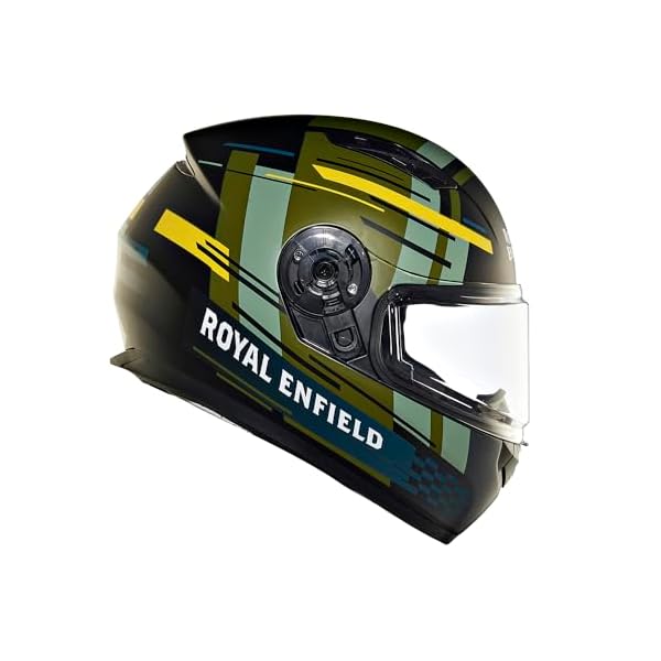 Royal Enfield ISI Certified Lightwing Full Face Riding Helmet Array Olive (XL) 62 Cm-with High Impact Grade Thermoplastic & High Density Head EPS Liner for Superior Impact Protection and Durability
