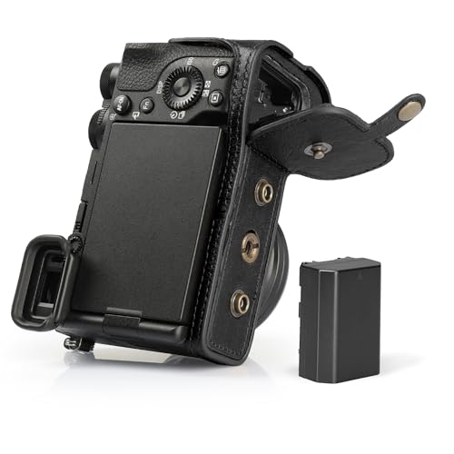 Image of MegaGear Genuine Leather Camera Case for Fujifilm X-S20 (18-55mm) - Stylish and Protective Digital Photography Bag - Black