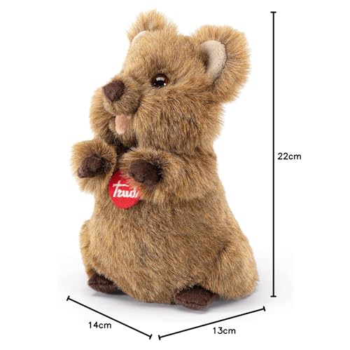Trudi Quokka Arturo Quokka Mascotte Peluche, Regalo di Natale e Compleanno. | 14x22x13cm Taglia S | Animali Esotici Tropicali | Modello 27144