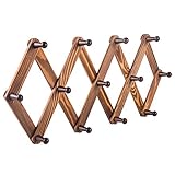 PMLYQ Wooden Expandable Accordion Style Coat Rack Wall Hanger 13 Peg Hooks Vintage for Hanging Hat,C