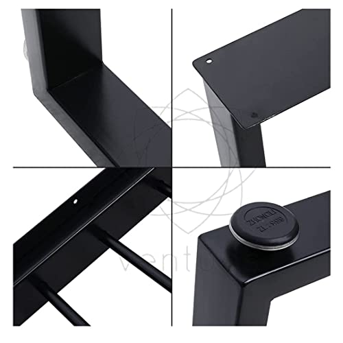 Image of Rectangle Metal Table Legs Set of 2 Heavy-Duty Steel Dining Table Legs for Kitchen Office Coffee Table & Work Desk Modern Industrial Style Furniture Legs for DIY Table Projects
