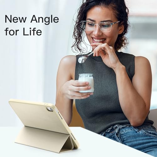 Image of Akkerds Compatible with iPad (A16) 11th Generation Case 11 Inch 2025, for iPad 10th Generation Case 10.9 Inch 2022 with Pencil Holder, Slim Trifold Stand Protective Cover with Soft TPU Back, Starlight