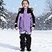 Girls and Boys Snow Suits One Piece Winter Fashion Warm Overalls with Reflective Straps Waterproof Windproof Ski Suits