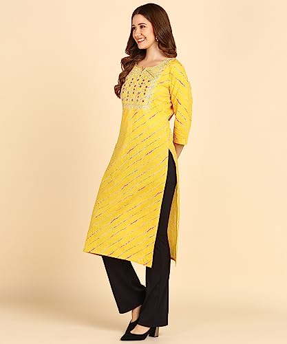Image of Maaesa Printed Cotton Kurta for Women