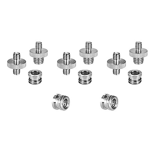 Akozon Juego de Montaje de Adaptador de Tornillo de 1/4" a 3/8" 3 Tornillos Macho a Macho para 5 Casquillos Reductores para Trípodes, Monopiés y Accesorios de Cámara - imagen 5