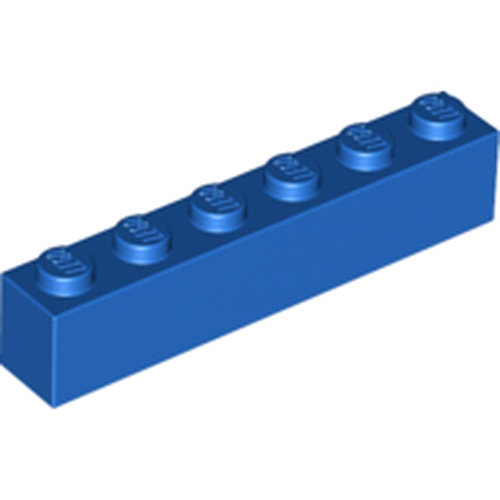 LEGO Brick 1 x 6, Part 3009 (Blue, 10, Bricks)