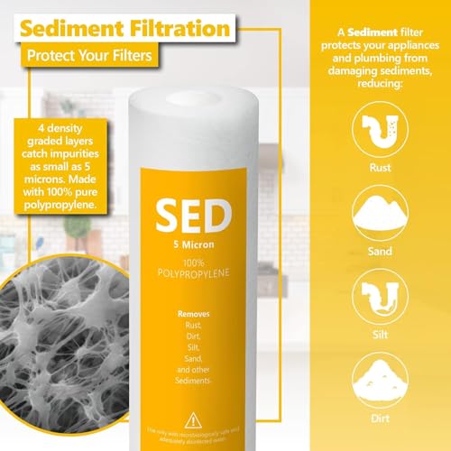 Image of Express Water 3 Year Reverse Osmosis System Replacement Filter Set - 23 Water Filters with 50 GPD RO Membrane, Carbon GAC, ACB, PAC Filter, Sediment SED Filter - 10 inch Size