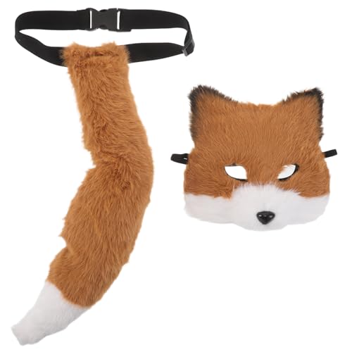 Masque de renard fourrure costume halloween et accessoire cosplay