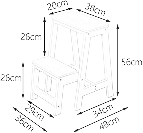 Escabeau d'escalade multifonctionnel en bois massif véritable - 4