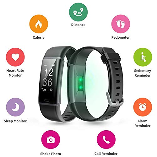 Lintelek Fitness Tracker HR, Activity Tracker with Step Counter, Heart Rate Monitor, Smart Watch with Sleep Monitor, Extra Replacement Band for Men Women Kids (Blue+Black) - Thumbnail 5
