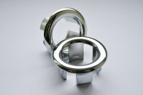 Bathroom Basin Ceramic Sink 2x Overflow Cover Chromed Trim 4 Designs Available by Dotty Deals