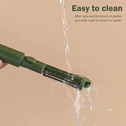 Mwellewm Z277 2 Pcs Vegetable Brush 2 In 1 Fruit And Vegetable Cleaning Brush And Peeler Potato Scrubber Kitchen Gadgets Multifunctional Brush thumb #5