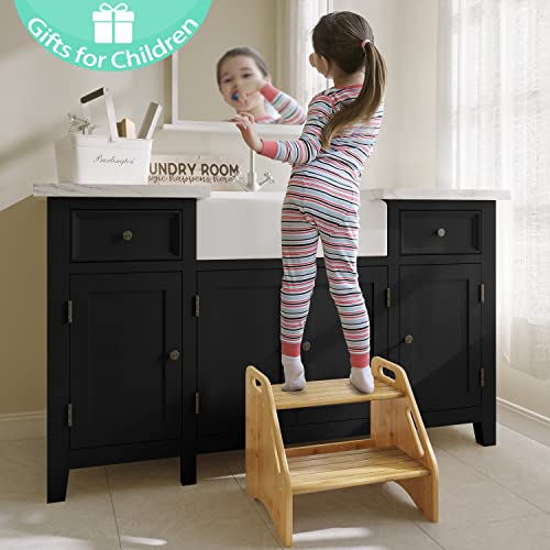 Ambird 2STEPSTOOL-NT Wooden Step Stool, Two Step Stools Toddler 300 Lbs Capacity thumb #8