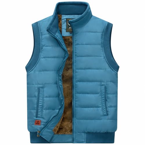 Image of Msmsse Men's Outerwear Vests Winter Quilted Padded Vest Gilet Stand Collar Warm Puffer Vest