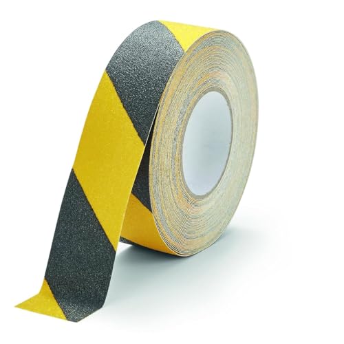 Durable DURALINE Floor Tape, Non-Slip Self-Adhesive, Yellow/Black, 2" x50ft