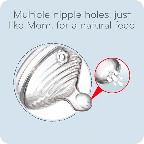 NUK Simply Natural Baby Bottle Nipples - Medium Flow Silicone Extra Soft Anti-Colic Air System BPA-Free Pack of 2 - Thumbnail 3