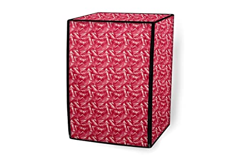 Image of Stylista Washing Machine Cover Compatible for IFB Senator Smart 8 Kg Front-Load Frieze Pattern Red