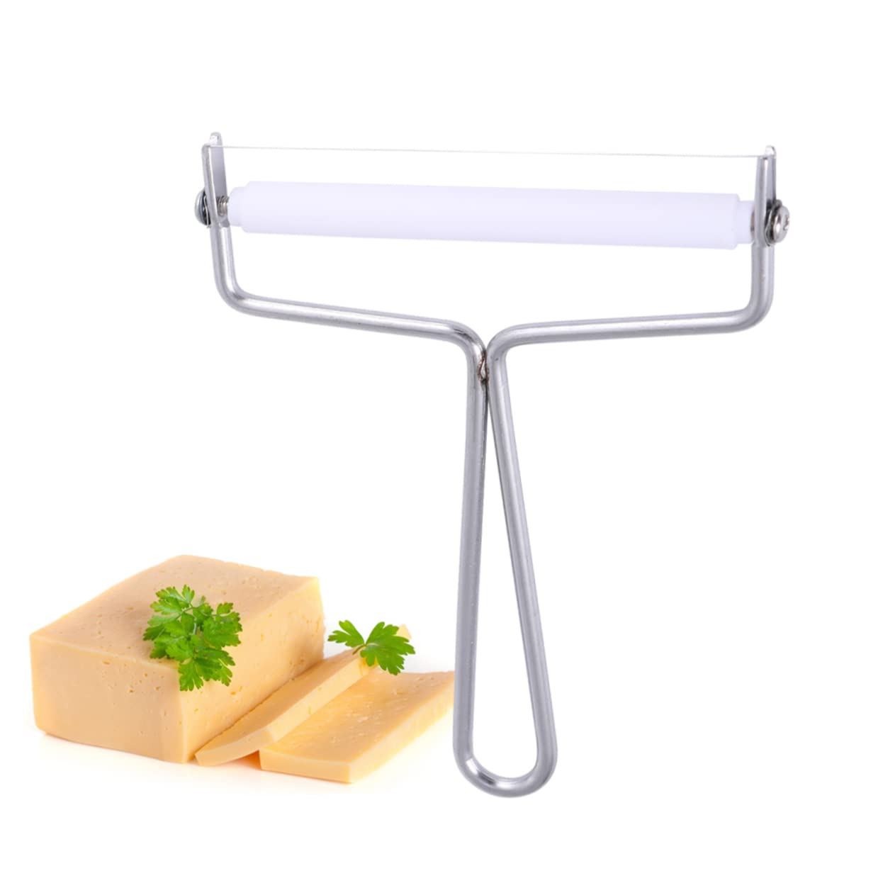 FUNOMOCYA 2pcs Cheese Slicer Cutter Wire for Cheese Butter Stainless Steel Style Easy to Use