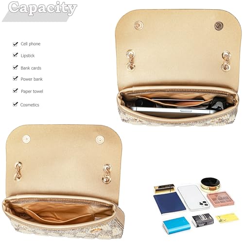 Image of BBTT.ful Pearls and Rhinestones Women's Evening Handbags Shoulder Bags Crossbody Bags for Women Clutch Purse with Chain