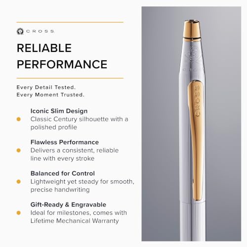 Image of Cross Classic Century Medalist Ballpoint Pen, Medium Point, Black Ink | Refillable Pen for Effortless Writing, Durable Construction, Premier Distinctive Look, Gift-Ready Presentation