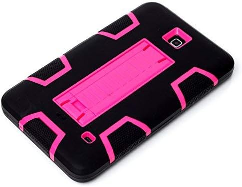 Galaxy Tab 4 7.0" Case, Magicsky 3in1 Heavy Duty Hybrid Shockproof Armor Kickstand Case for Samsung Galaxy Tab 4 7.0 inch T230 /T231/ T235 Galaxy Tab 4 Nook Cover - Hot Pink/Black