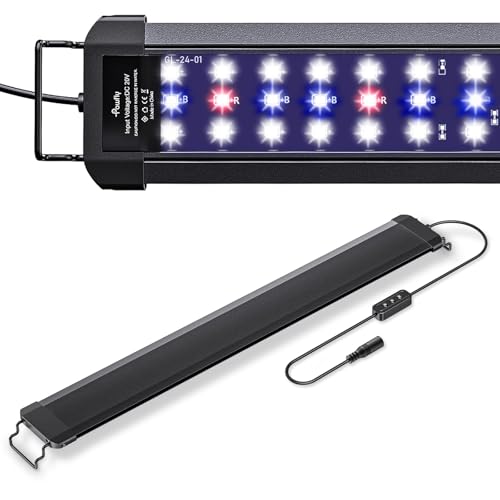 Image of Pawfly 18 W Aquarium LED Light for 24 to 30 Inch Fish Tanks Extendable Fish Tank Light with Full Spectrum Brilliant White Blue Red Lights with Daytime & Night Modes and Adjustable Brightness